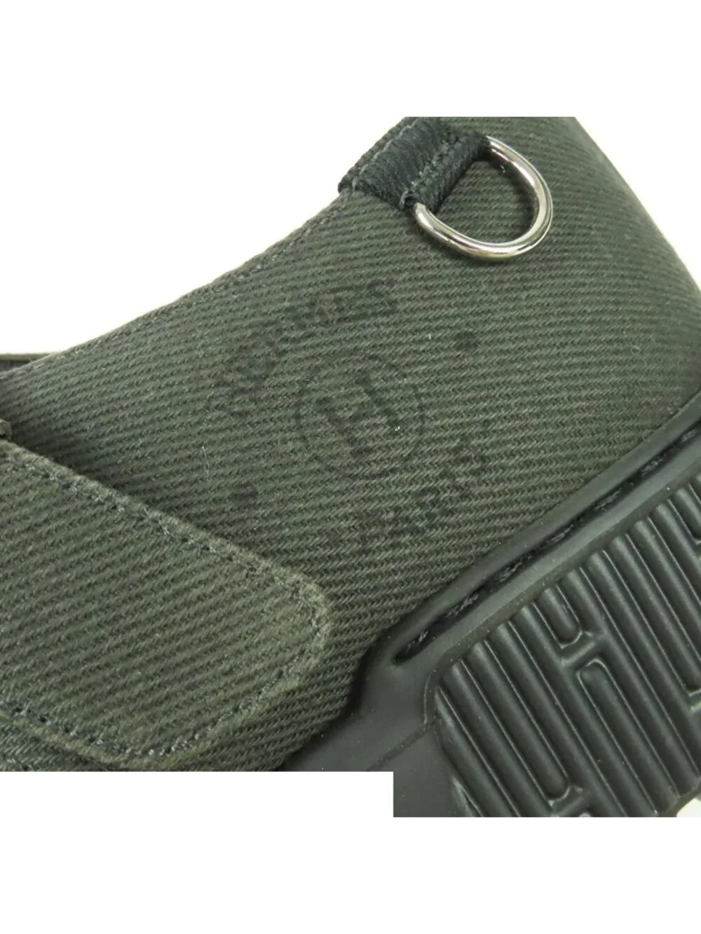 Hermes Leglis Silver Cotton Leather Gurkha Sandals